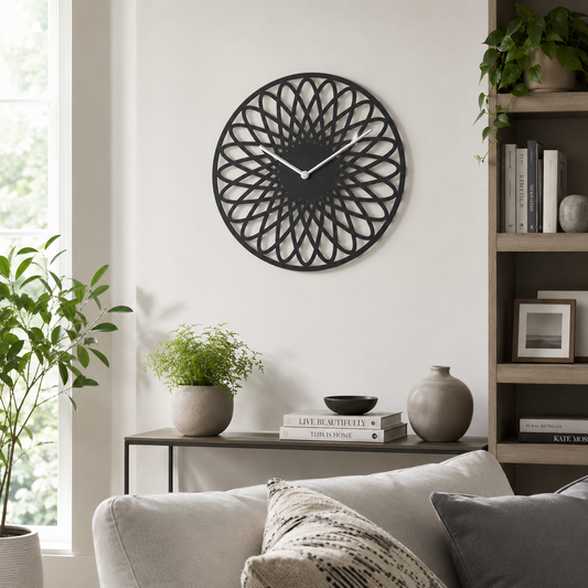 Spirograph Bloom Geometric Metal Wall Clock - view 2