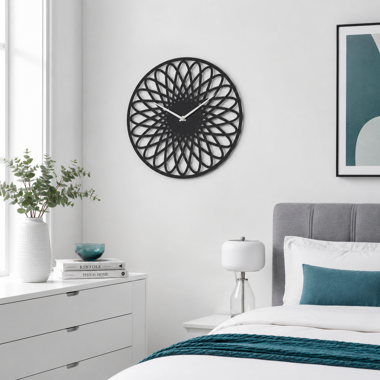 Spirograph Bloom Geometric Metal Wall Clock - view 3