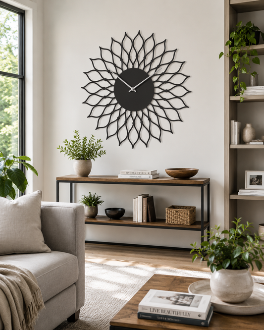 Sunflower Petal Mandala Metal Wall Clock - view 2