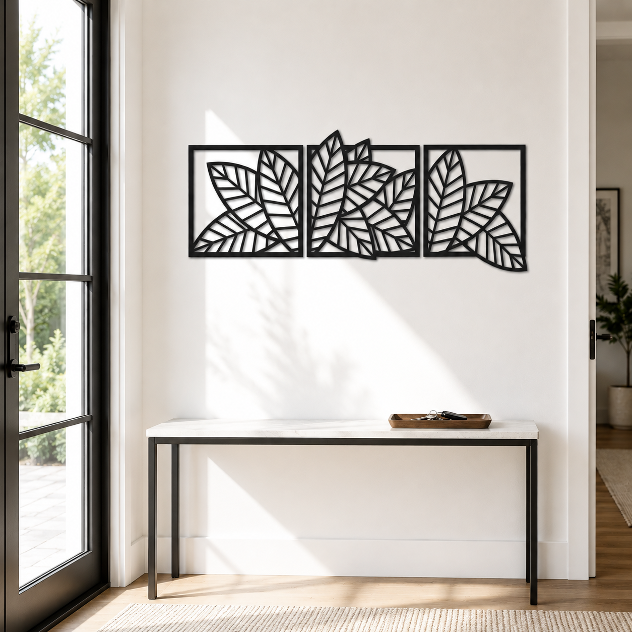 Tropical Leaves Botanical Trio Metal Wall Art - view 3