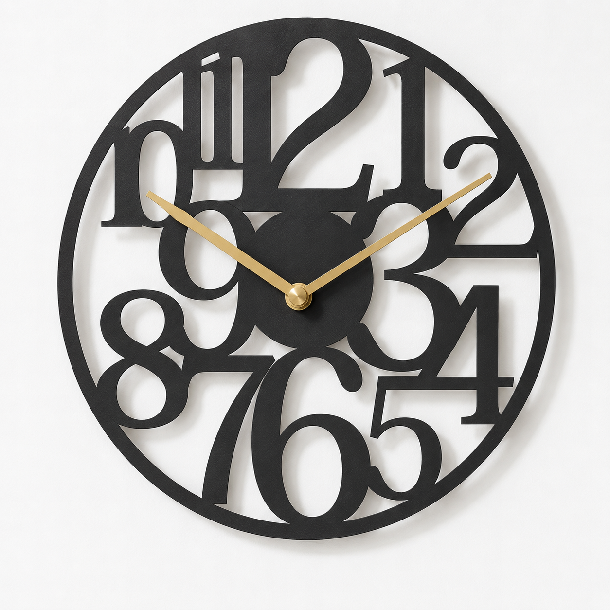 Vintage Mixed Font Round Numerals Metal Wall Clock