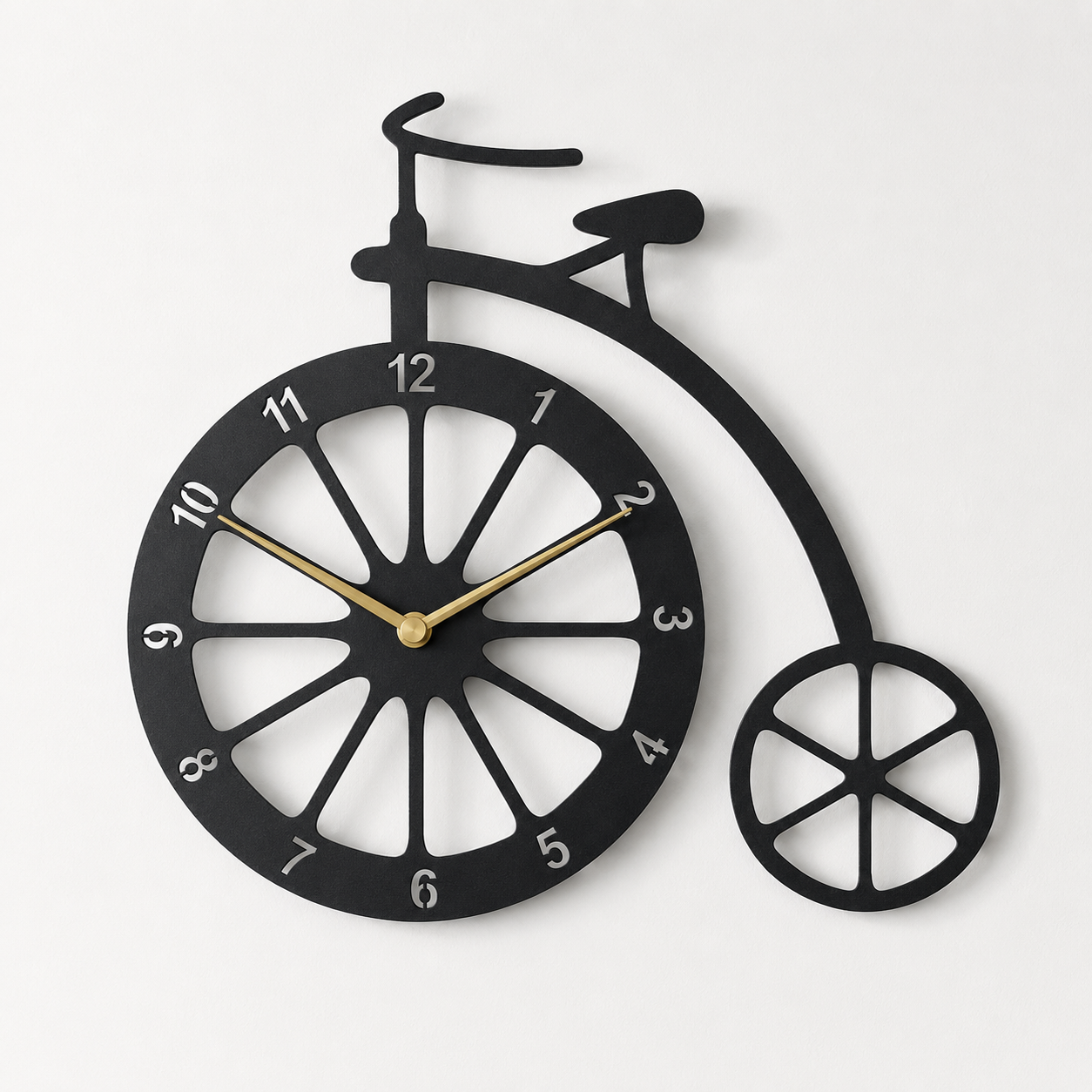 Vintage Penny Farthing Bicycle Metal Wall Clock - view 2