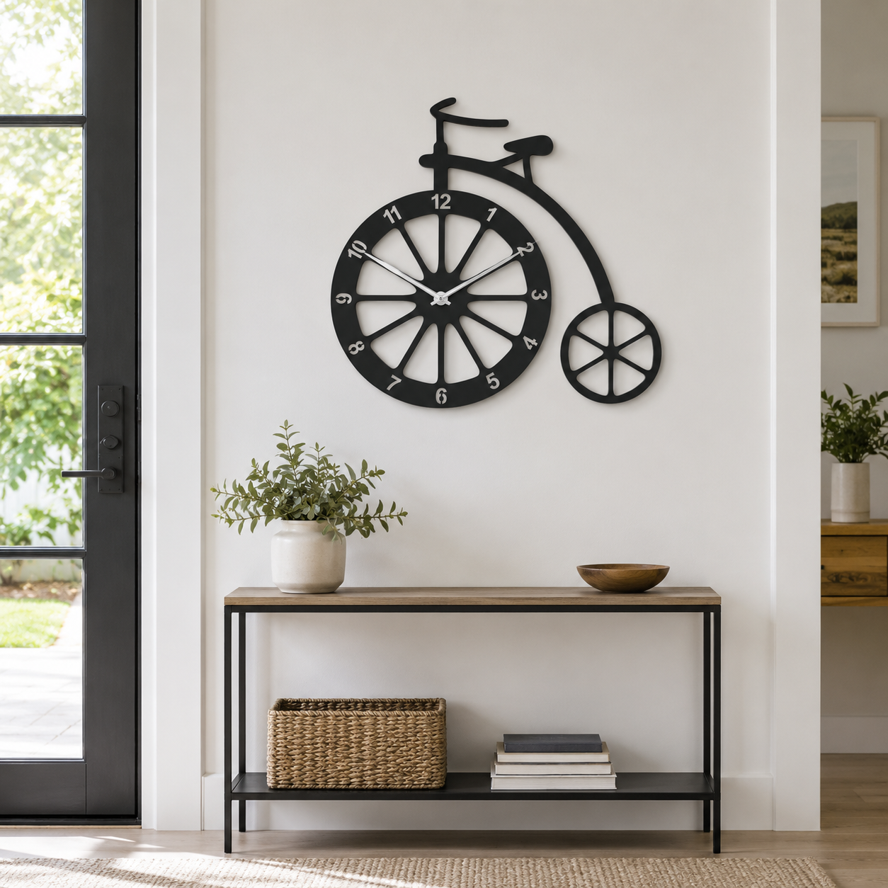 Vintage Penny Farthing Bicycle Metal Wall Clock - view 3