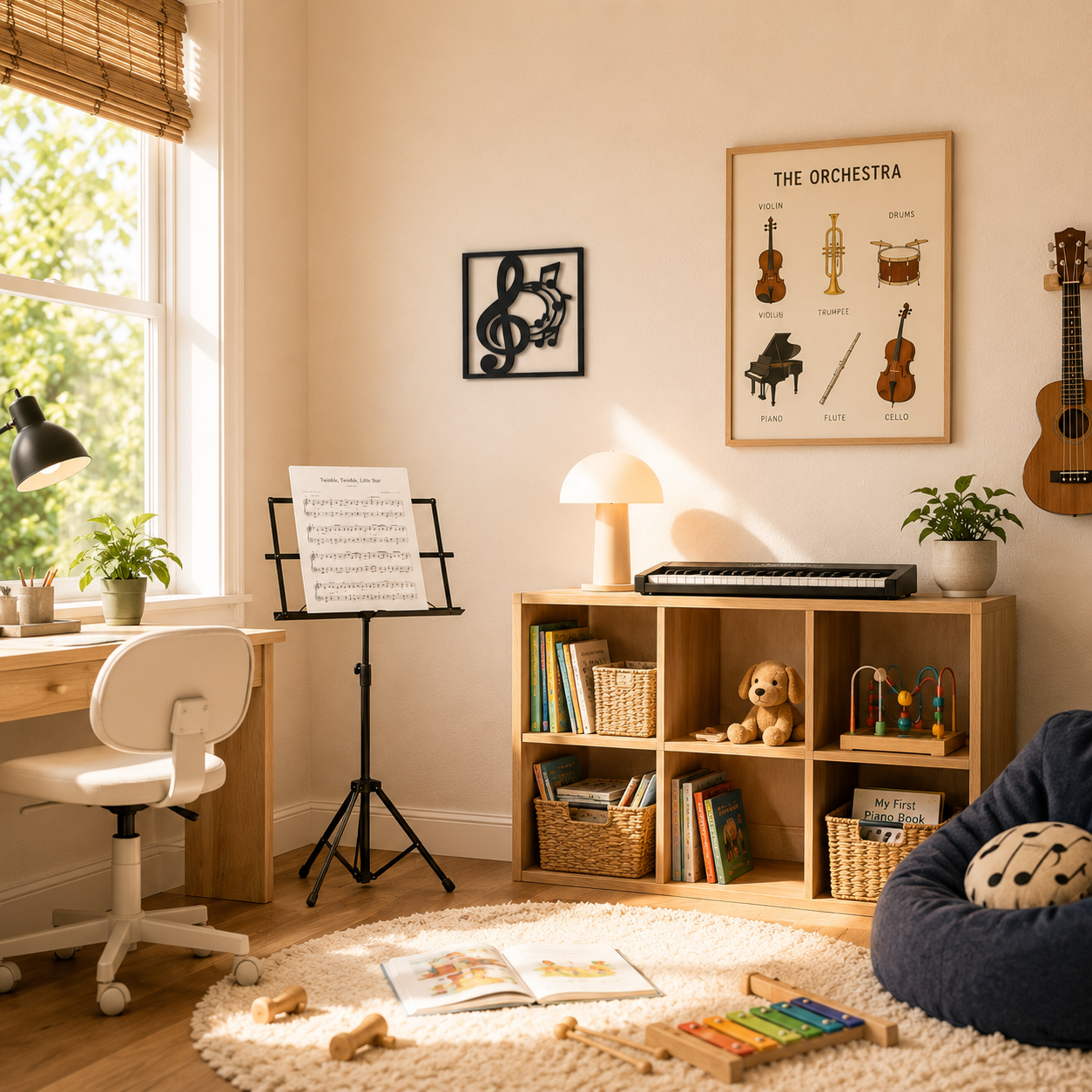 Treble Clef And Music Notes Metal Wall Art - view 2