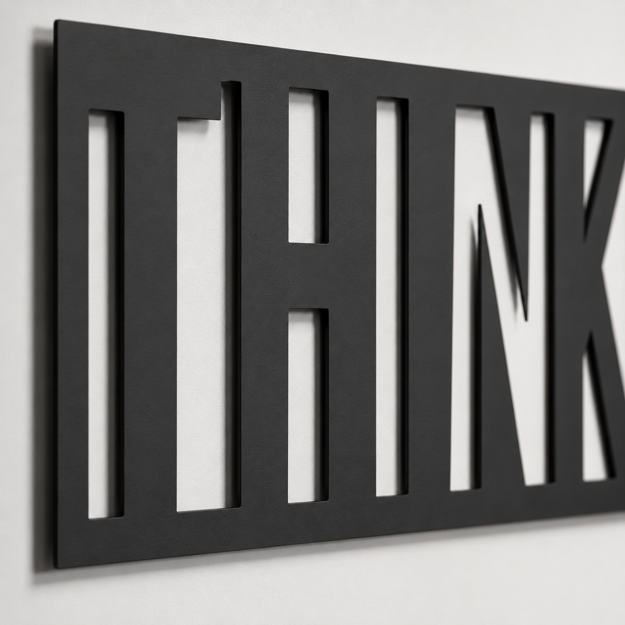 Bold Think Typography Statement Metal Wall Art - view 2