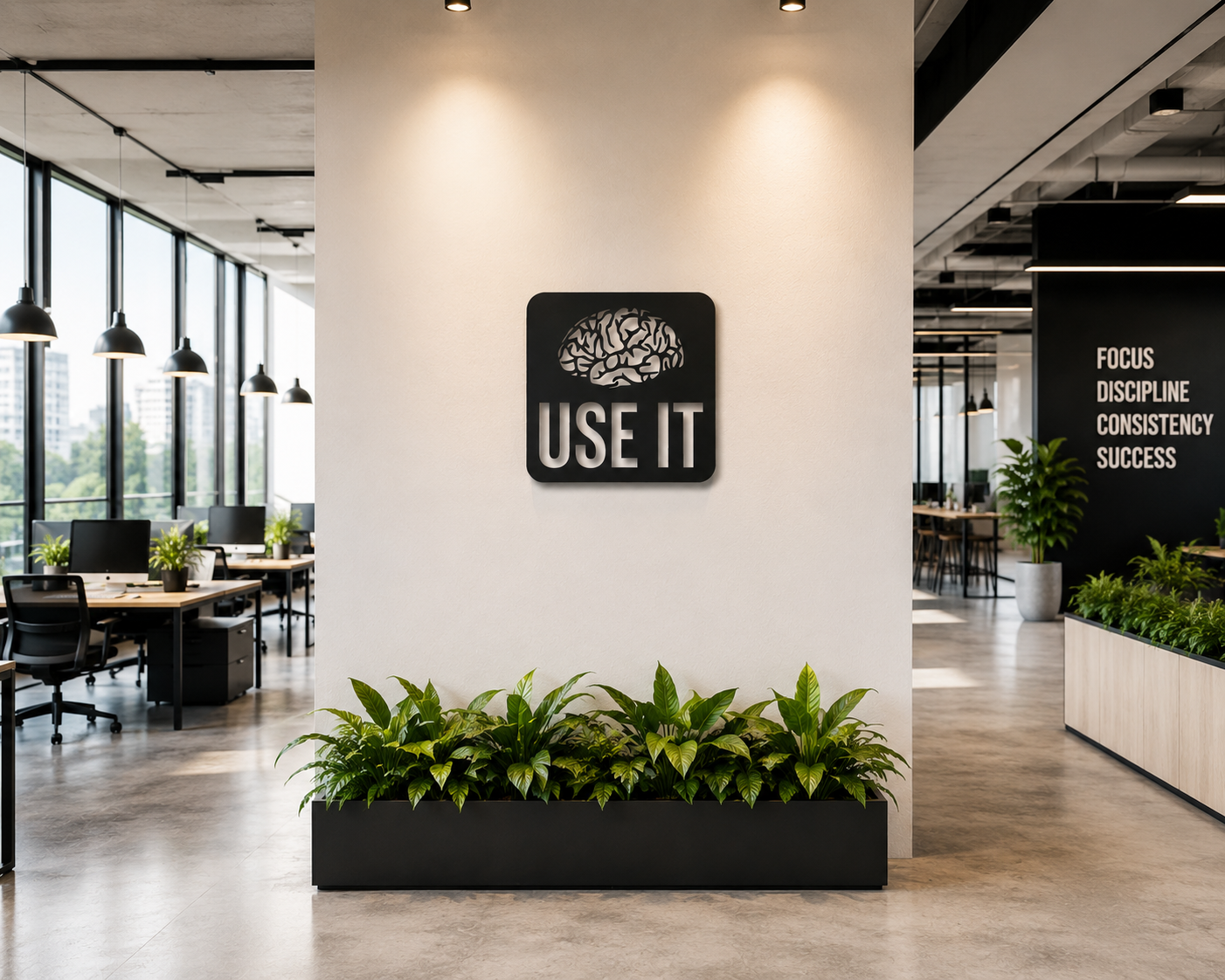 Brain Use It Motivational Sign Metal Wall Art - view 2