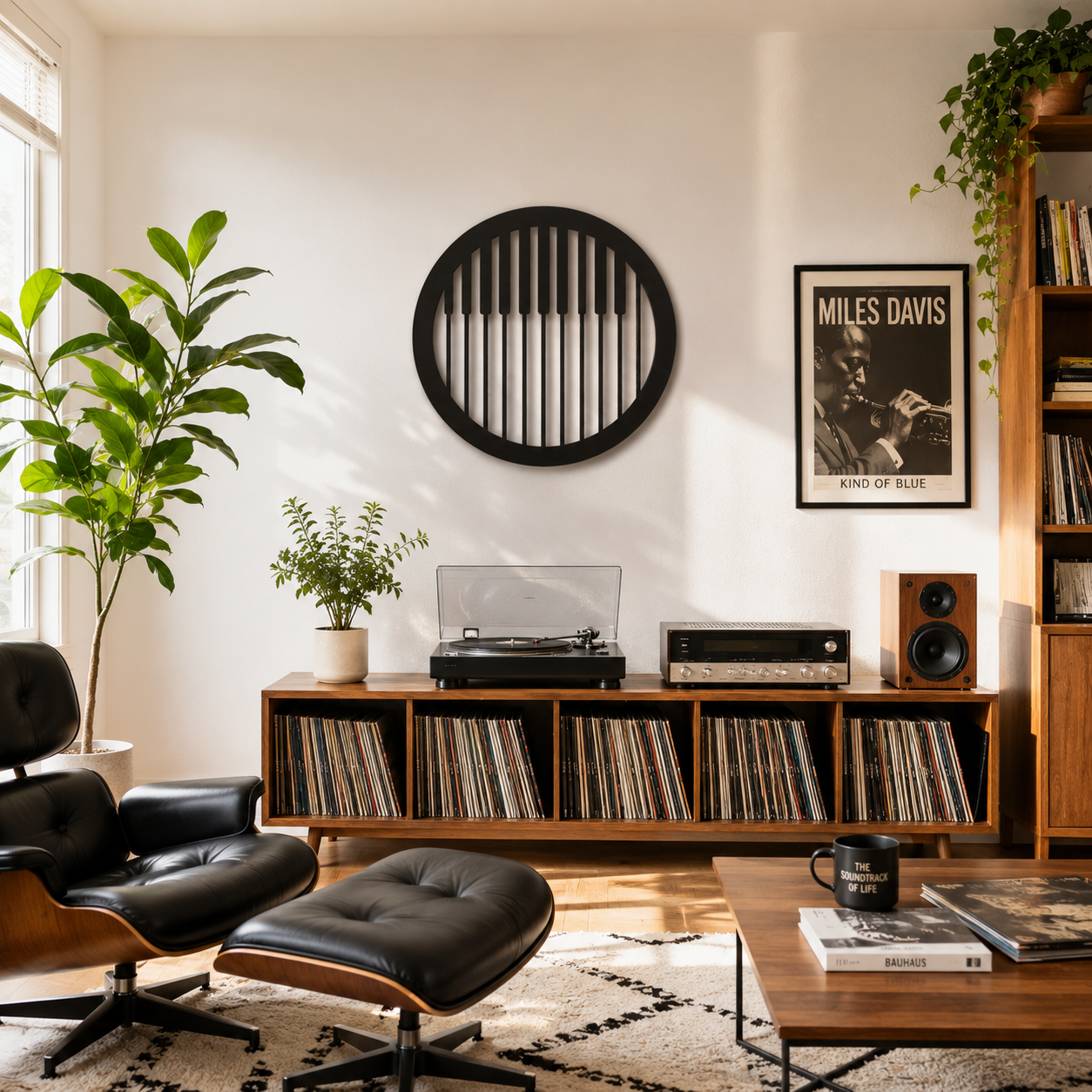 Round Piano Keys Music Metal Wall Art