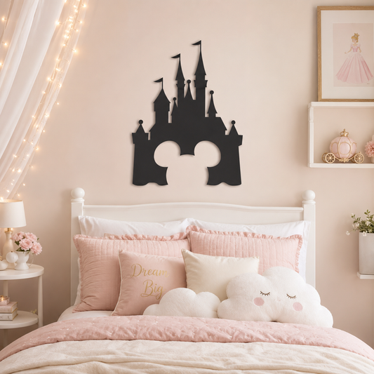 Magic Castle Mouse Ears Silhouette Metal Wall Art