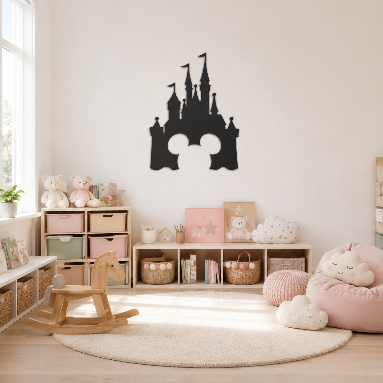 Magic Castle Mouse Ears Silhouette Metal Wall Art - view 3