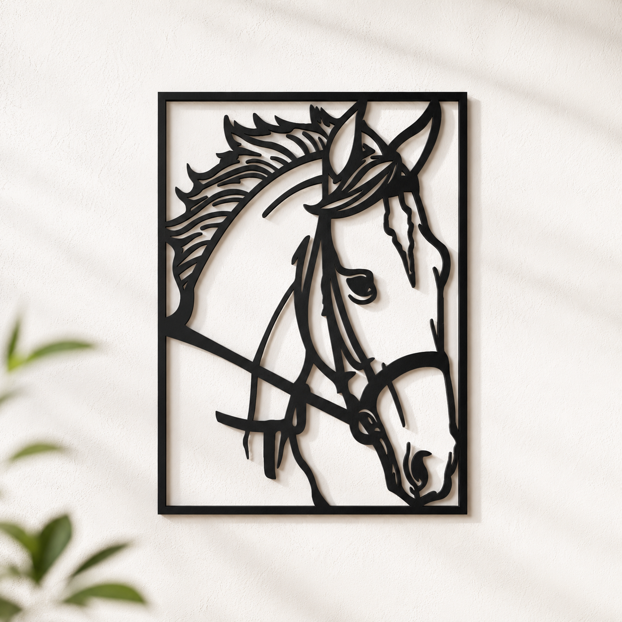 Majestic Horse Head Portrait Metal Wall Art - view 2