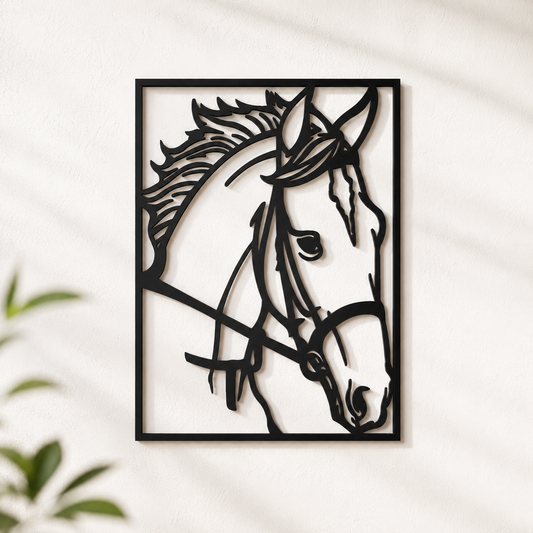 Majestic Horse Head Portrait Metal Wall Art - view 2