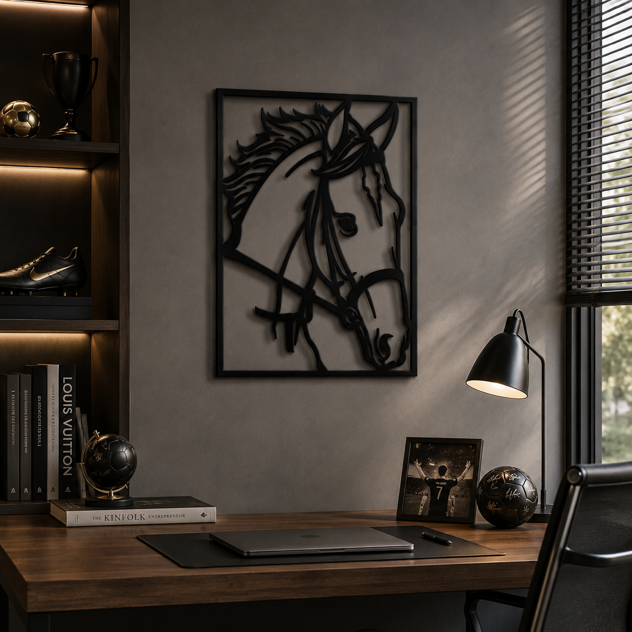Majestic Horse Head Portrait Metal Wall Art - view 3