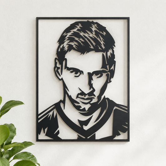Soccer Star Footballer Portrait Metal Wall Art - view 2