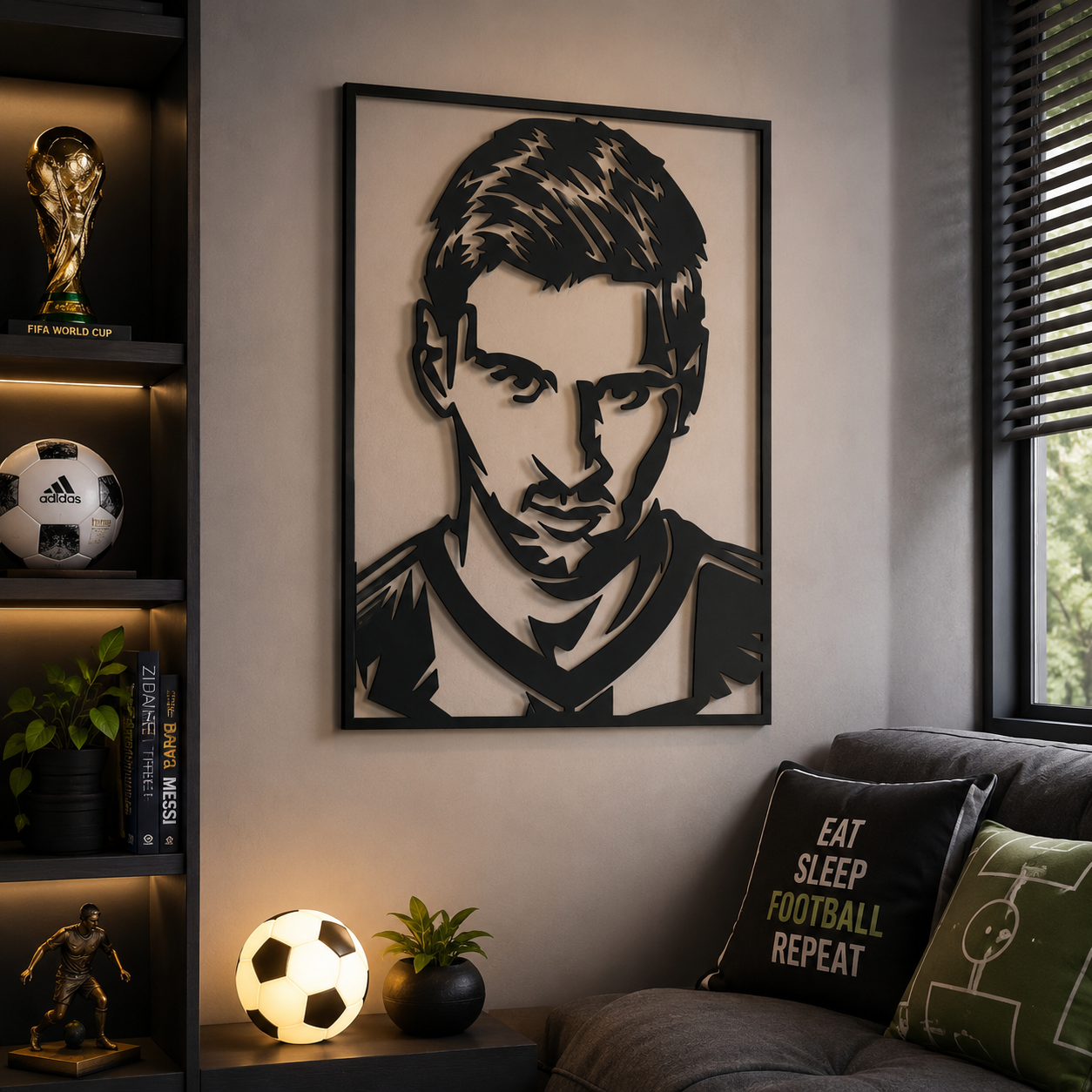 Soccer Star Footballer Portrait Metal Wall Art - view 3