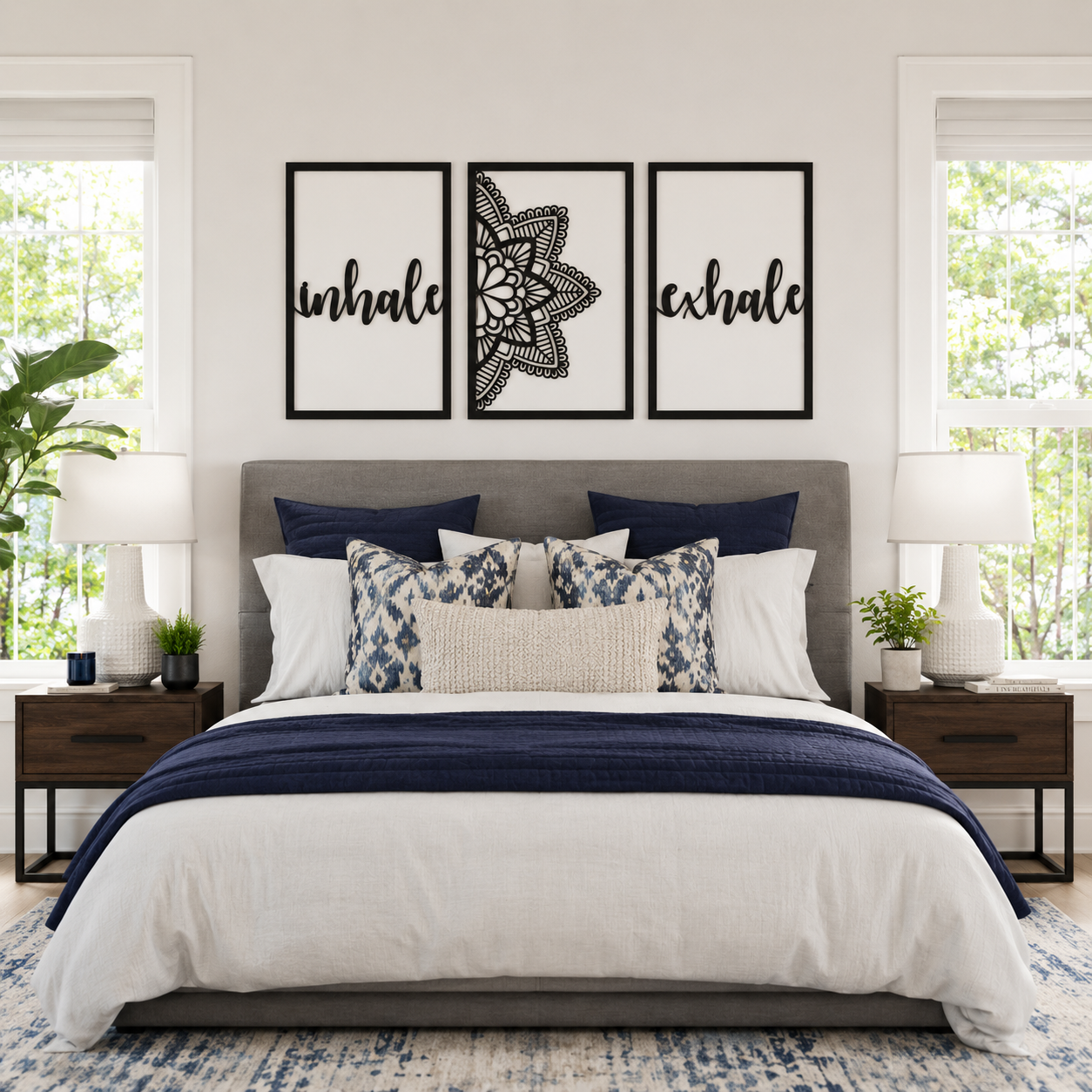 Inhale Exhale Mandala Three-Panel Metal Wall Art - view 2