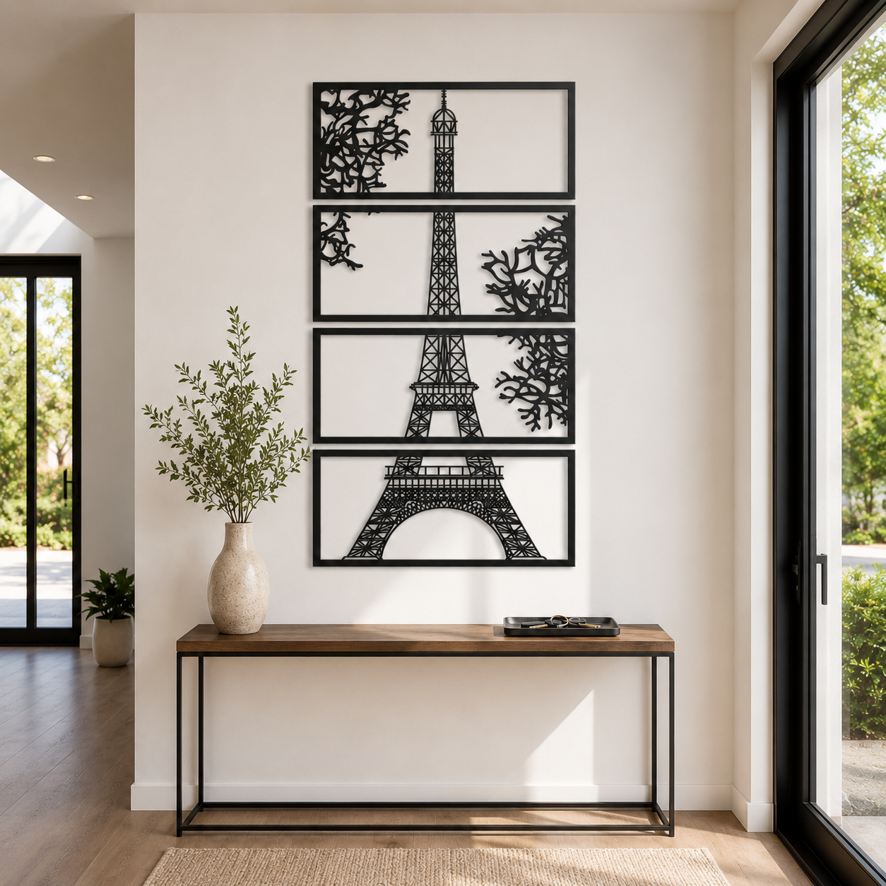 Eiffel Tower Paris Four-Panel Metal Wall Art - view 2
