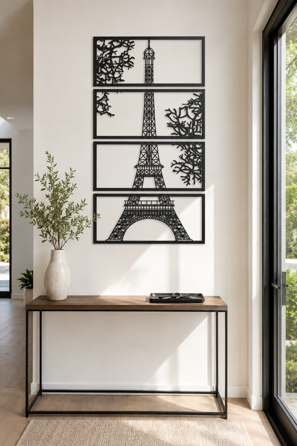 Eiffel Tower Paris Four-Panel Metal Wall Art - view 3