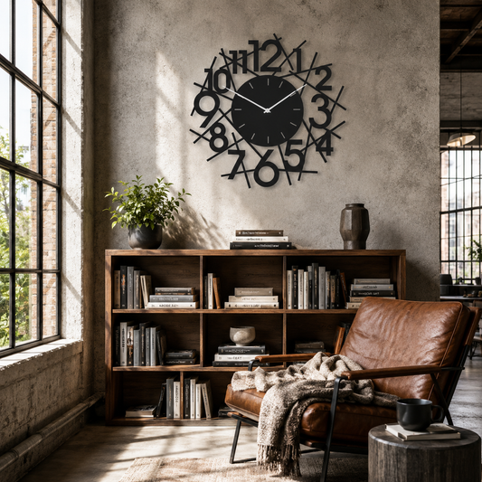 Abstract Numbers Oversized Metal Wall Clock - view 2