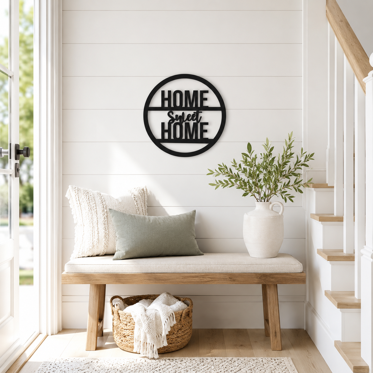 Home Sweet Home Round Sign Metal Wall Art