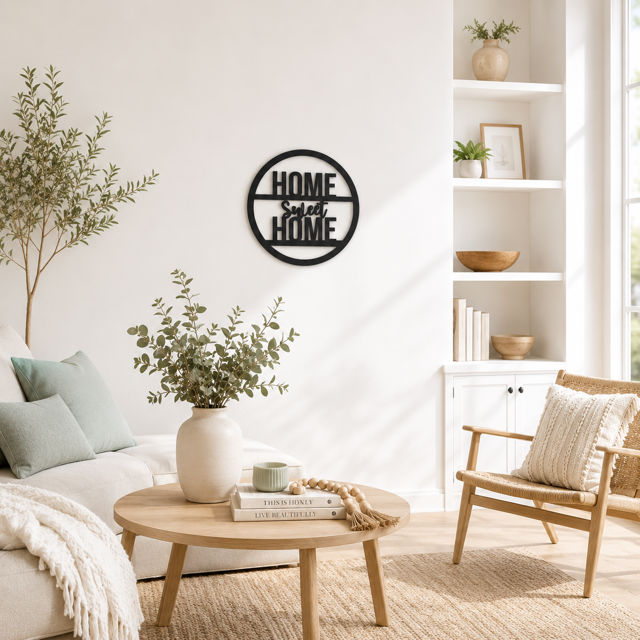 Home Sweet Home Round Sign Metal Wall Art - view 2