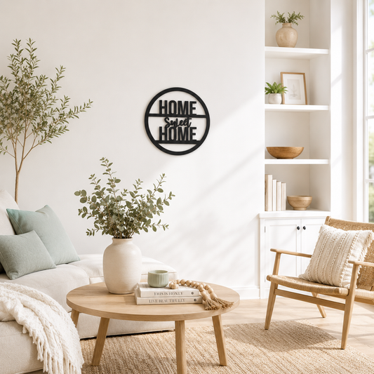 Home Sweet Home Round Sign Metal Wall Art - view 2