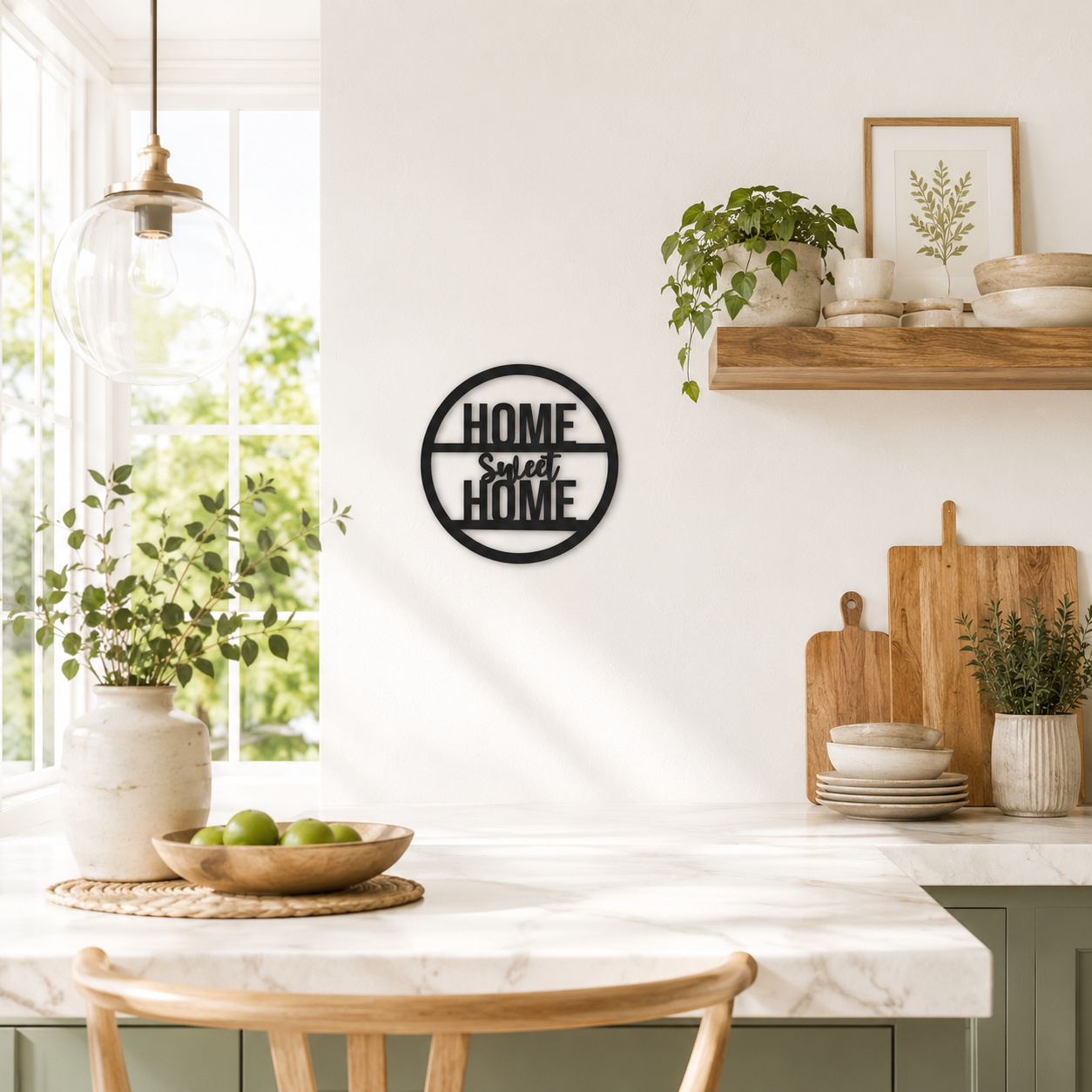 Home Sweet Home Round Sign Metal Wall Art - view 3
