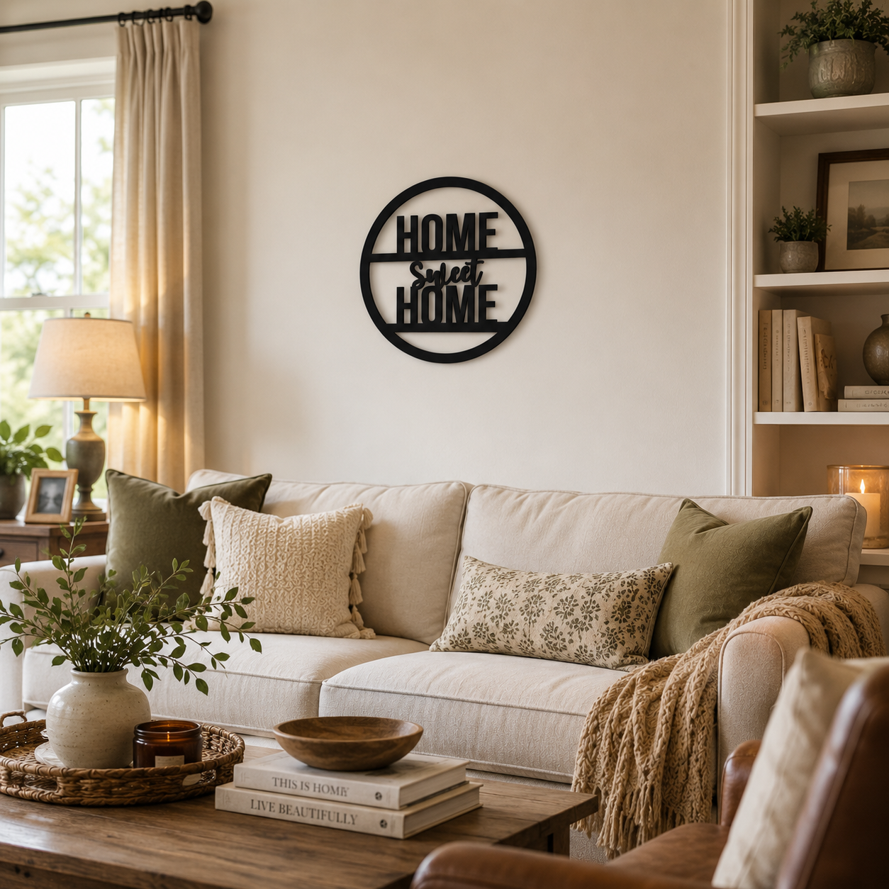 Home Sweet Home Round Sign Metal Wall Art - view 4