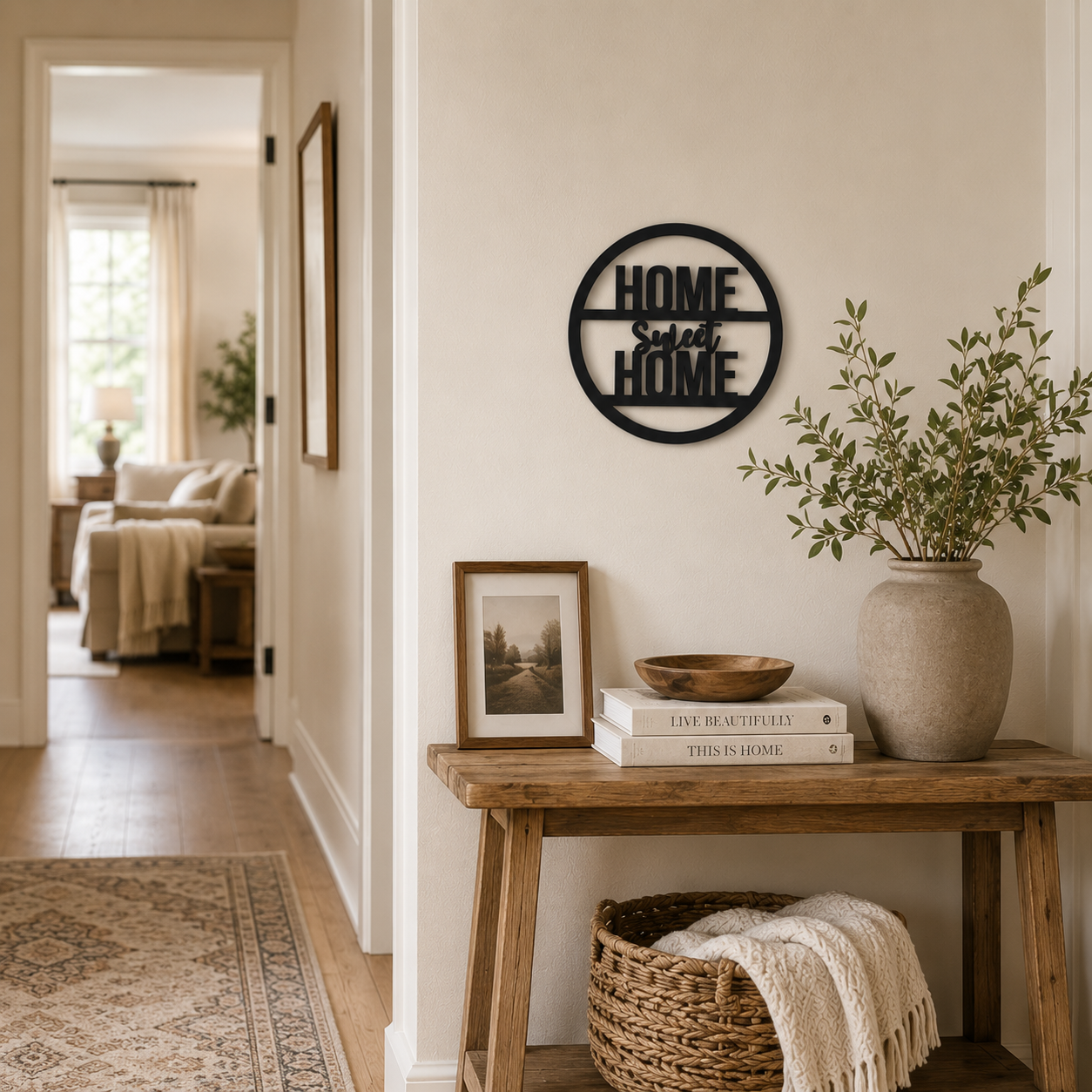 Home Sweet Home Round Sign Metal Wall Art - view 5