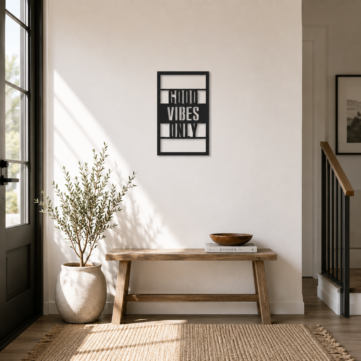 Good Vibes Only Bold Typography Metal Wall Art