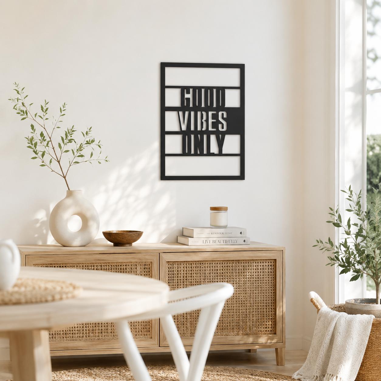 Good Vibes Only Bold Typography Metal Wall Art - view 4