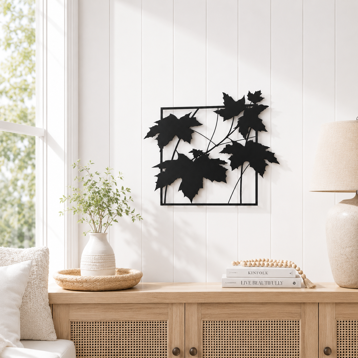 Falling Maple Leaves Framed Metal Wall Art - view 3