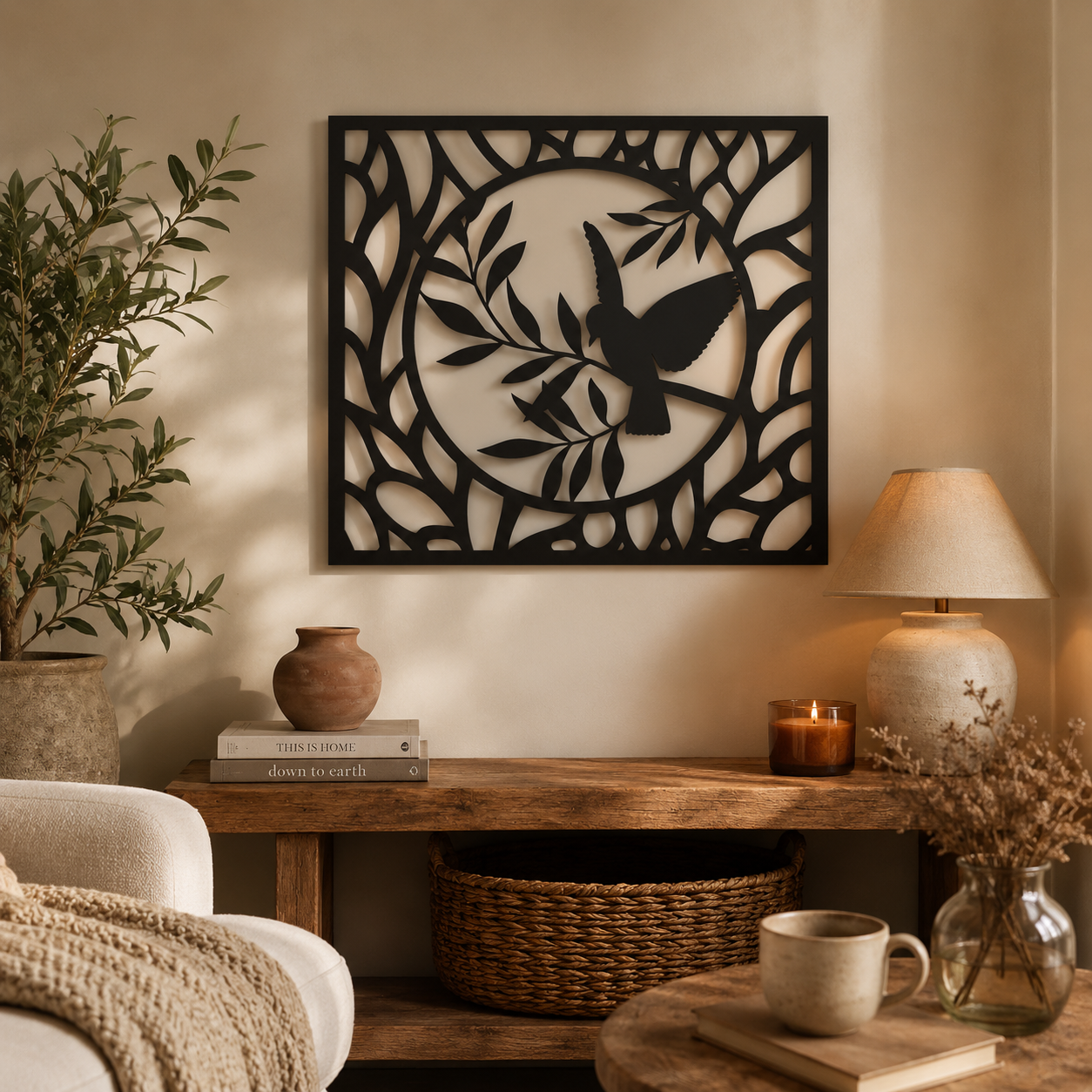 World Map Hidden Faces Line Art Metal Wall Art