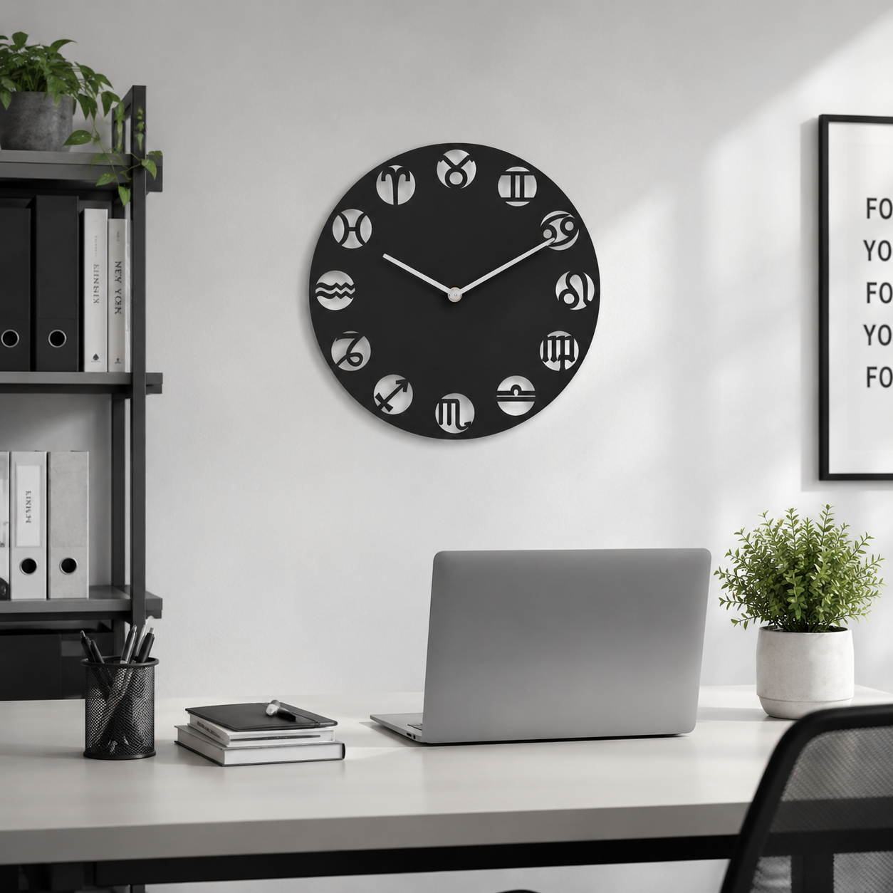 What Time Is It Typography Metal Wall Clock - view 3