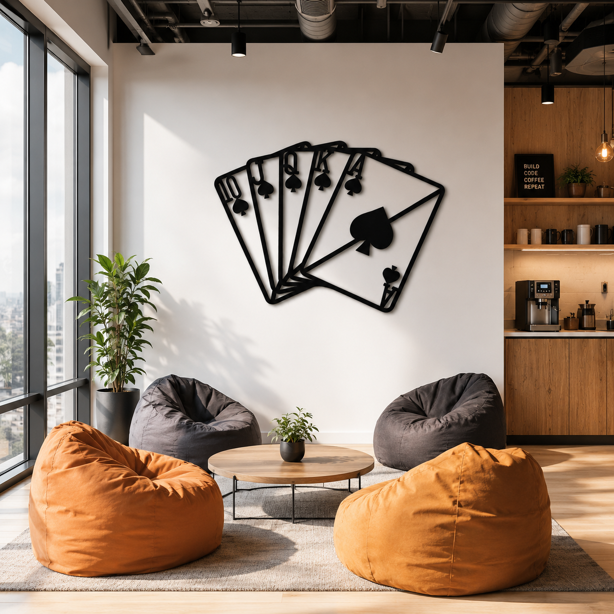 Winning Spades Poker Hand Metal Wall Art