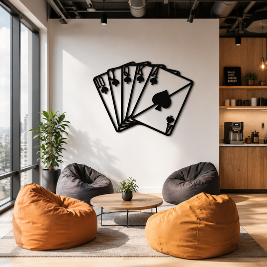 Winning Spades Poker Hand Metal Wall Art