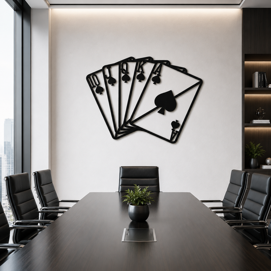 Winning Spades Poker Hand Metal Wall Art - view 2