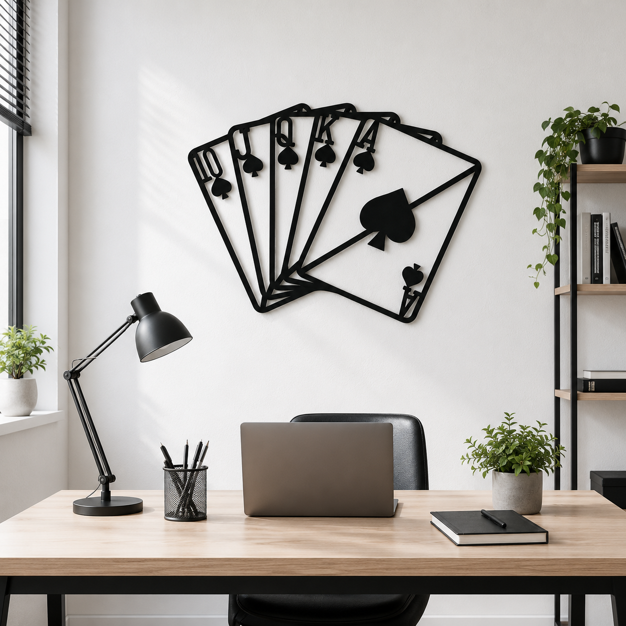 Winning Spades Poker Hand Metal Wall Art - view 3