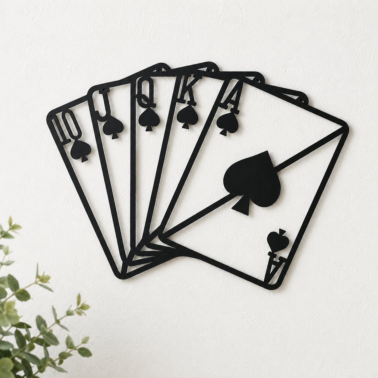 Winning Spades Poker Hand Metal Wall Art - view 4